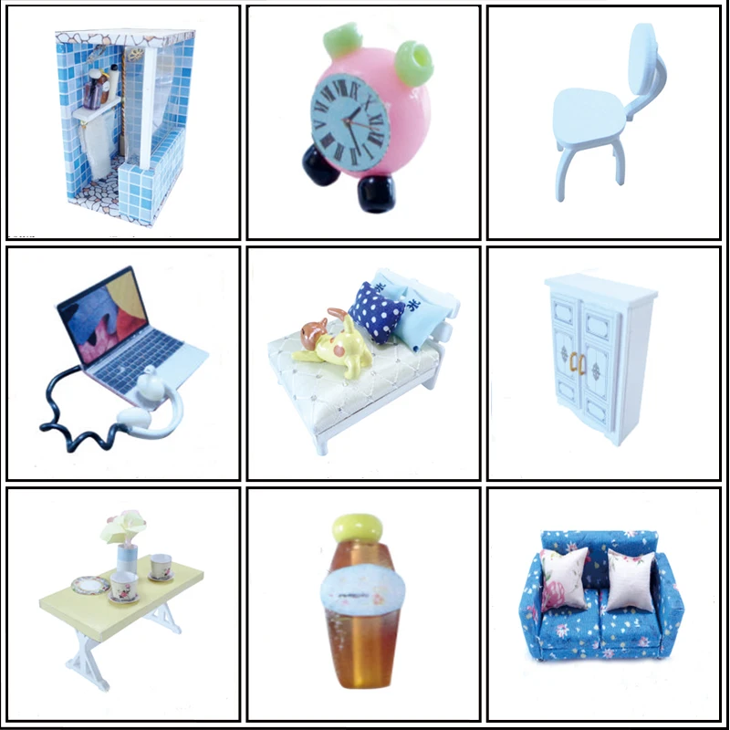 CUTEBEE кукольный дом Миниатюрный DIY кукольный домик с деревянная мебель для дома игрушки для детей подарок на день рождения 13841