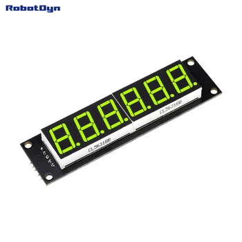 

6-Digit LED 0.56" Display Tube (decimal), 7-segments GREEN, 74HC595, disp. size 76x19mm