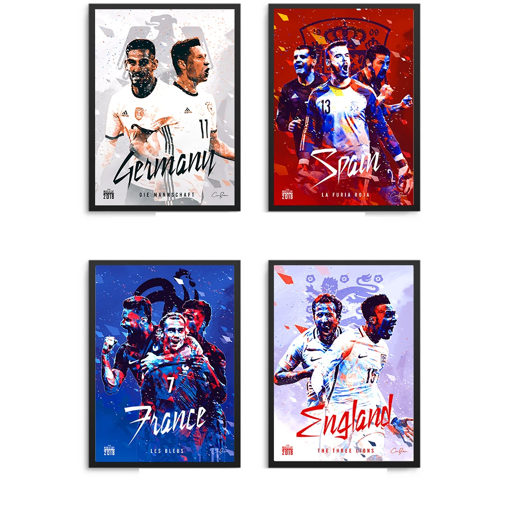 

Oil Painting the title of football World Player Football Soprt Pictures the World Cup for Living Room Decoration Cuadros Poster