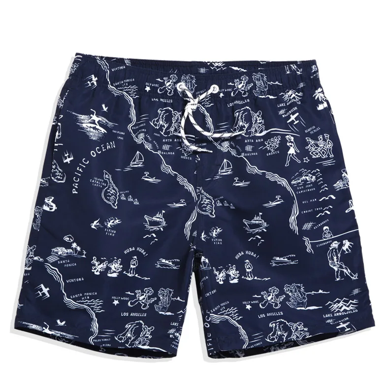 Брендовые мужские плавки для купания, мужская пляжная одежда для плавания, мужские шорты для плавания, геометрические спортивные плавки, шорты, купальный костюм - Цвет: Синий
