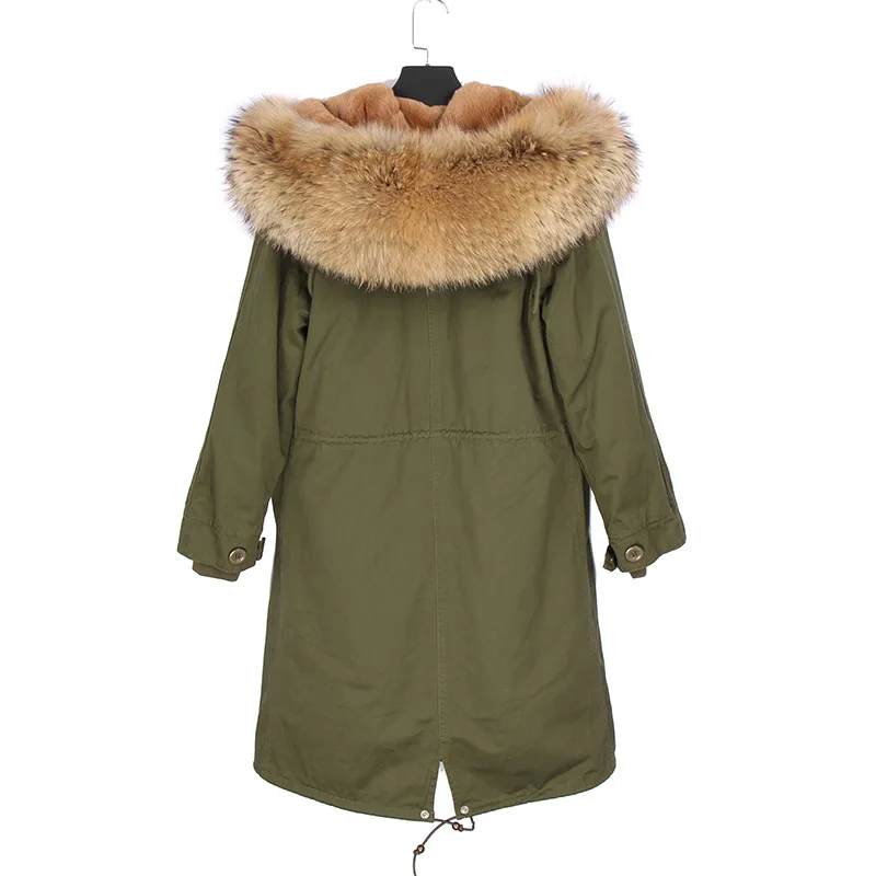 X-long Parkas зимняя куртка женская куртка с натуральным мехом парка с воротником из натурального меха енота Толстая теплая верхняя одежда повседневная съемная