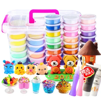 

Modeling Clay/Slime Learning & Education Toys & Hobbies Plasticine Ultralight clay 24 color set 3C certified crystal color mud