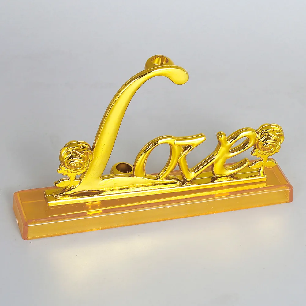 

Gold plated Color Love flowers orange plastic base Home Decor 14x3cm-1 12x7.2cm 1Piece