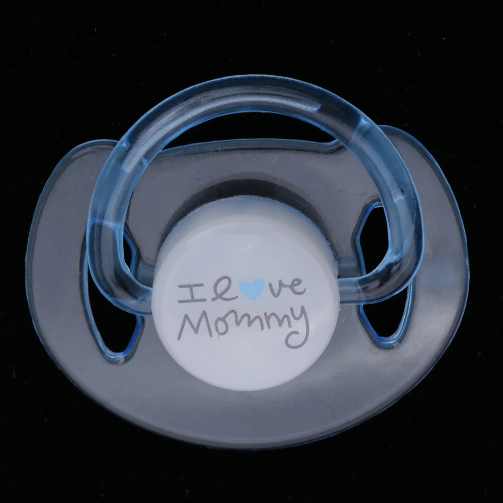 ABS  Dummy Pacifier Reborn Magnetic Pacifier Dummy Toy Baby Doll Supplies Accessories Kids Birthday Gift Clear & Blue