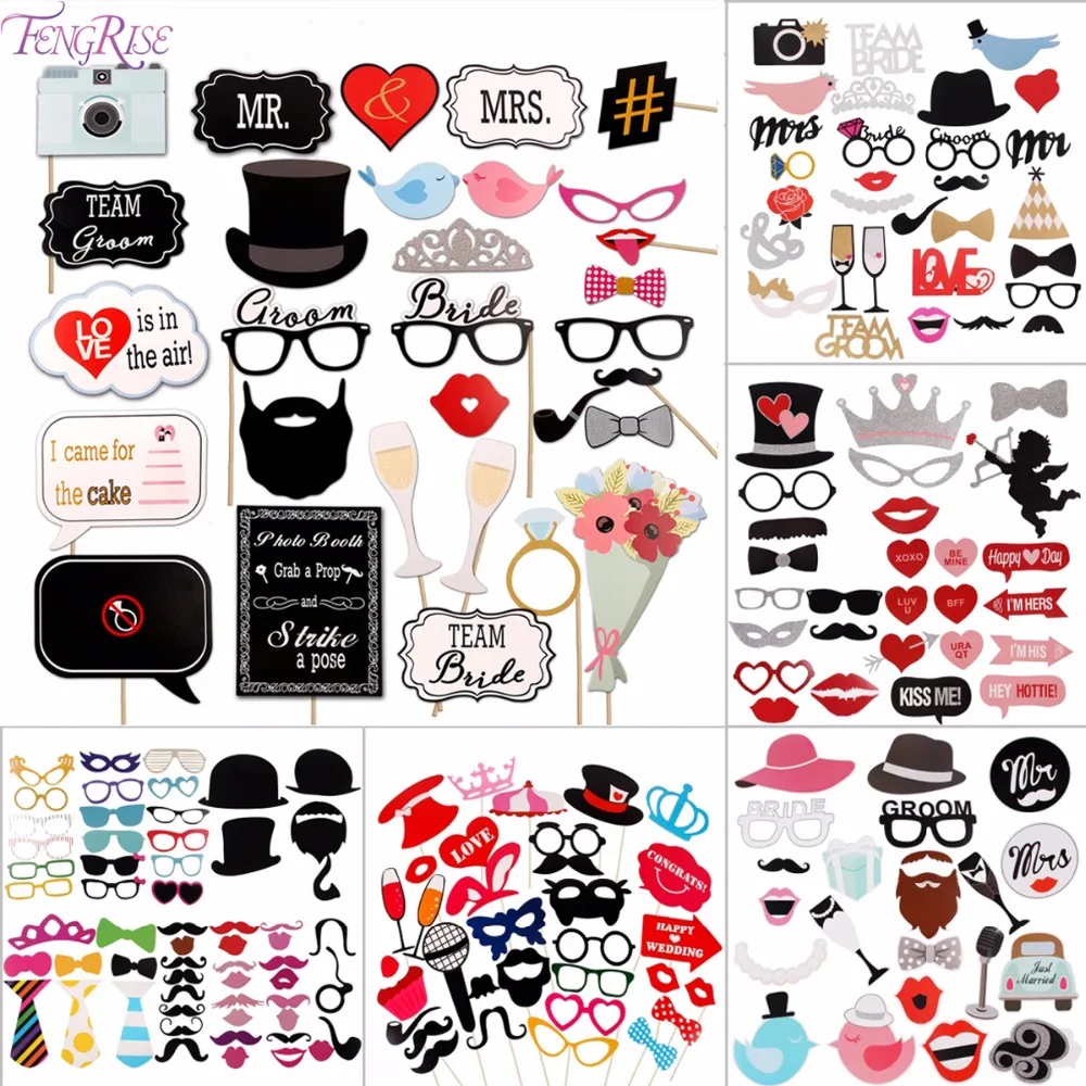 Fengrise Decor De Nunta Fun Photo Booth Props Photobooth La Multi