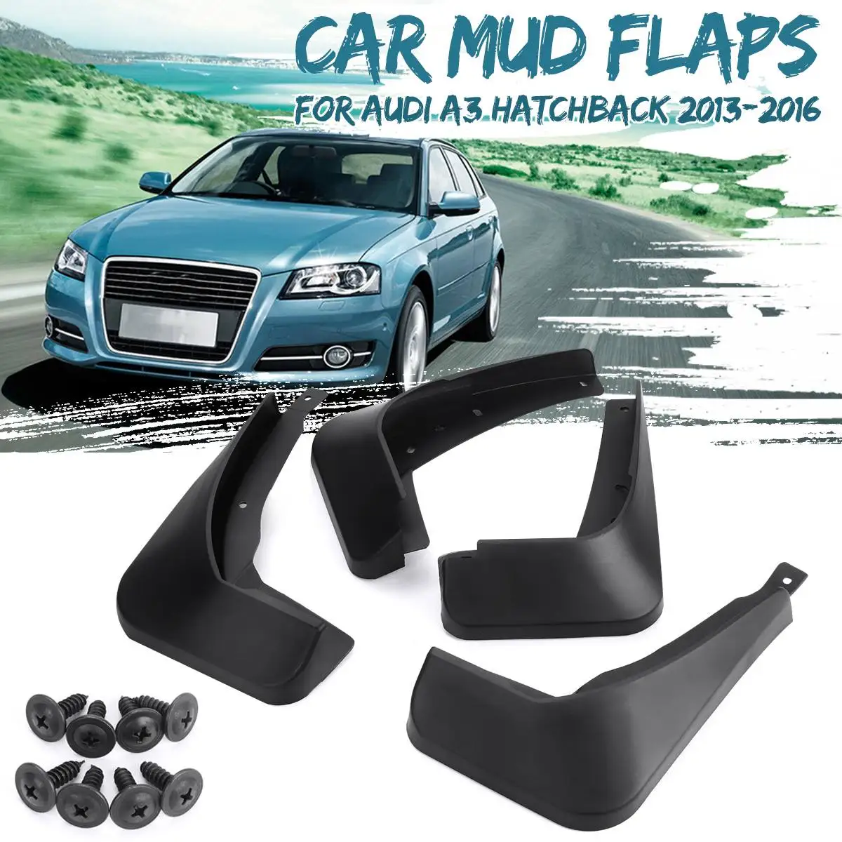 

CarMud Flaps Mudflaps Splash Guards Mudguards for Fender For Audi A3 A4 A6 (8E 8P B6 B7 C6) Q5 Q7 2002-2019