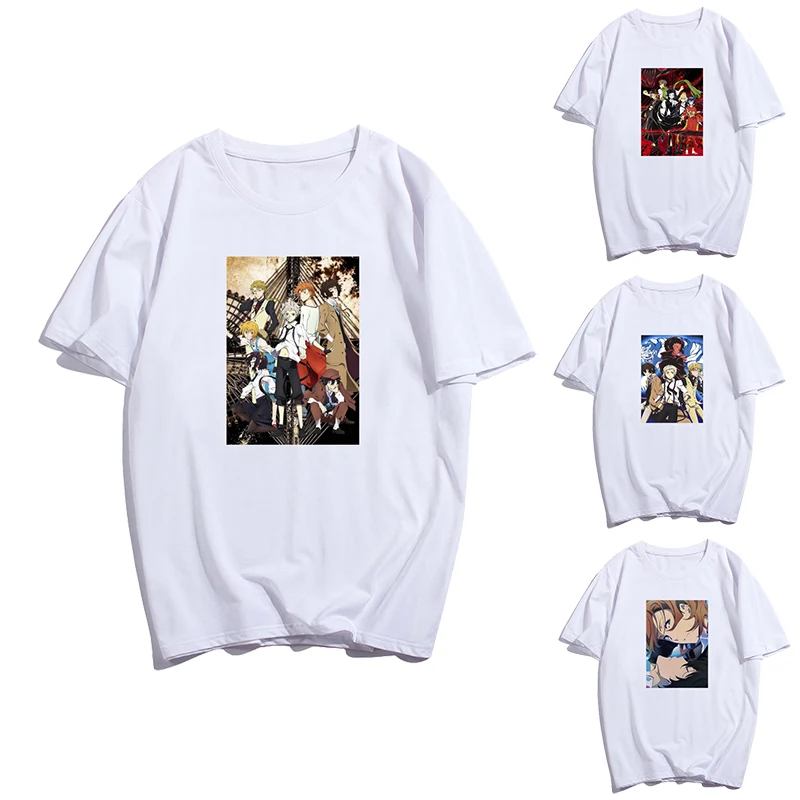 

Bungou Stray Dogs T Shirt Women Men Clothing Dazai Atsushi Chuya Fans T-shirt Boys Girls Summer Short Sleeve Harajuku Tops