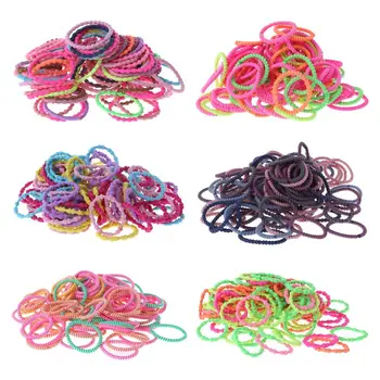 

100 Pcs/pack Children Kids Head Rope Girls Baby Hair-ring Hair Rubber Band Color Headdress New