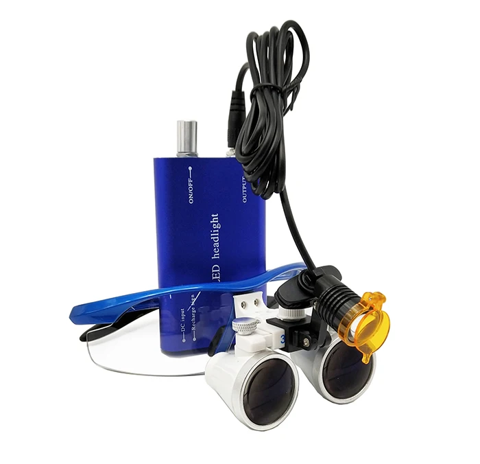 

3.5X Medical Magnifier Loupes Medical Surgery Dental Headlight Loupe Set with Aluminum Box