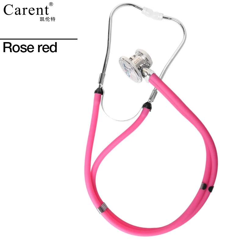 Профессиональный медицинский двойной стетоскоп с двойной головкой, цветной функциональный стетоскоп высокого качества - Цвет: Rose