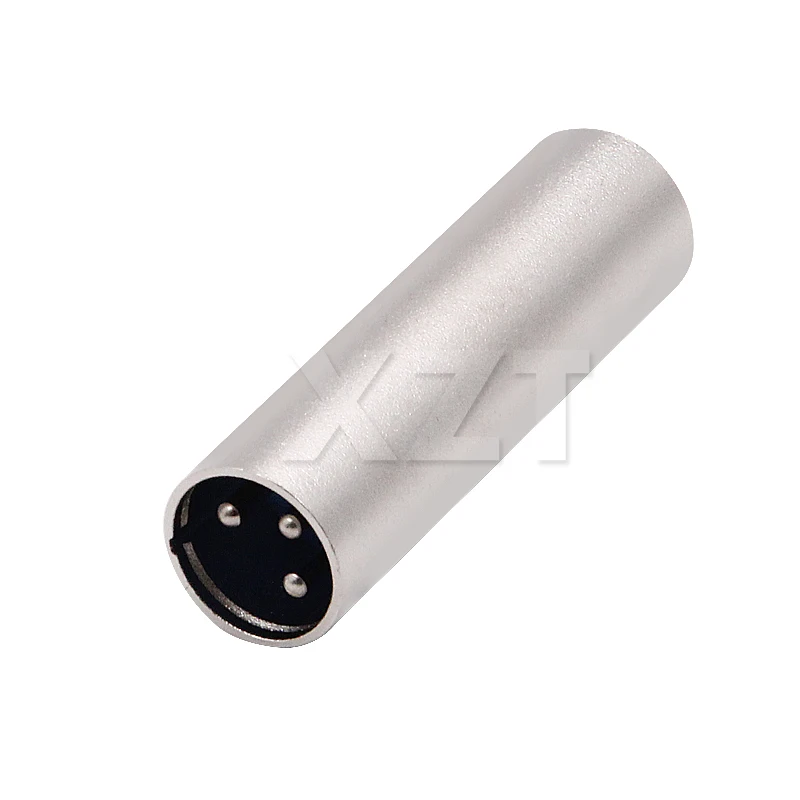 3 Pin XLR Plug Nickel Plated Coupler Male Gender Changer Audio Microphone DJ Adapter