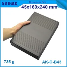 4pcs/lot new fashion black aluminum extrusion profiles heatsink housing box 45x240x160mm