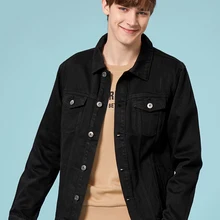 SEMIR, Мужская джинсовая куртка, Мужская Потертая джинсовая куртка, Классическая джинсовая куртка с воротником для мужчин, Повседневная модная весенне-осенняя одежда