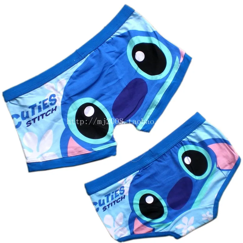 2 stitch cartoon panties male trunk 100 cotton lovers panties female