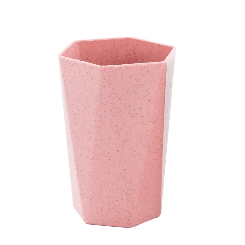 XUNZHE новая Экологичная пшеничная соломенная ромбовидная чаша для зубных щеток портативная чашка для зубных щеток пары водные Чаши Товары для дома, ванной - Цвет: Pink