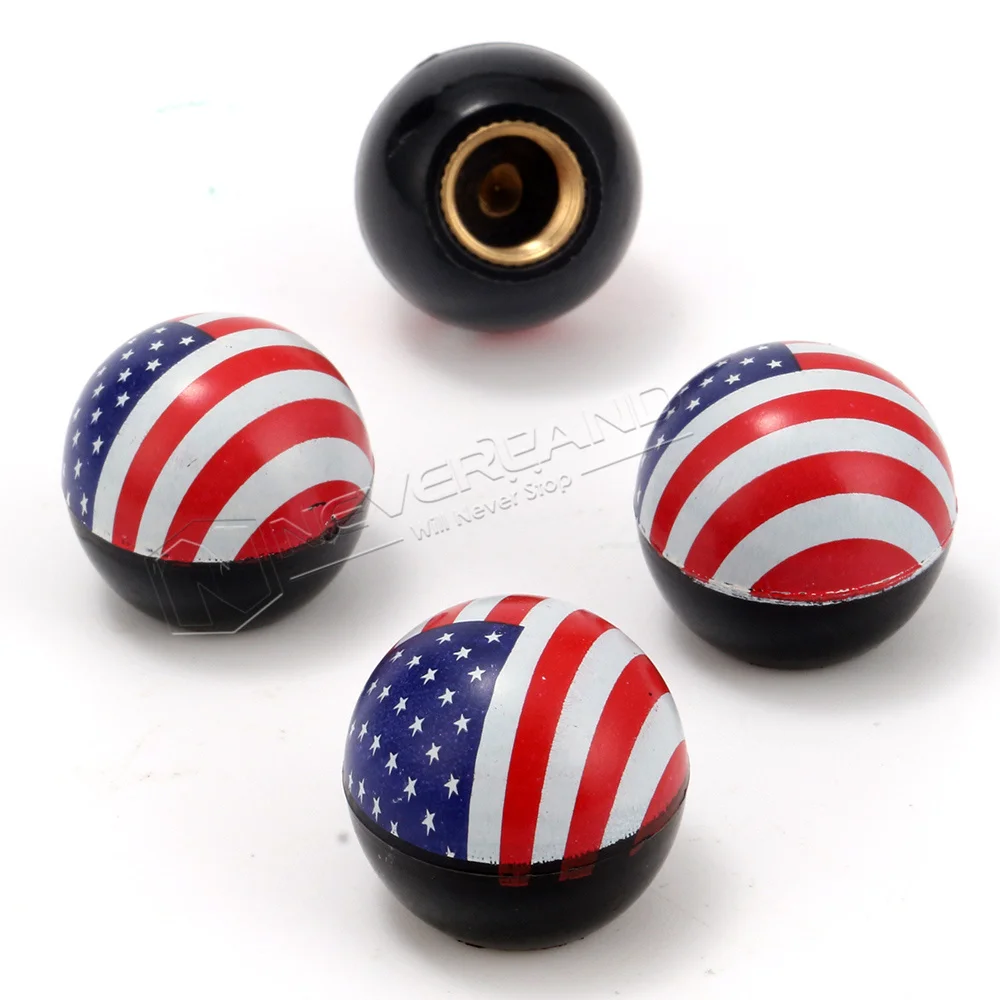 NEVERLAND Car Valve Caps US Flag Style Tire Air Valve Stem Caps Trunk