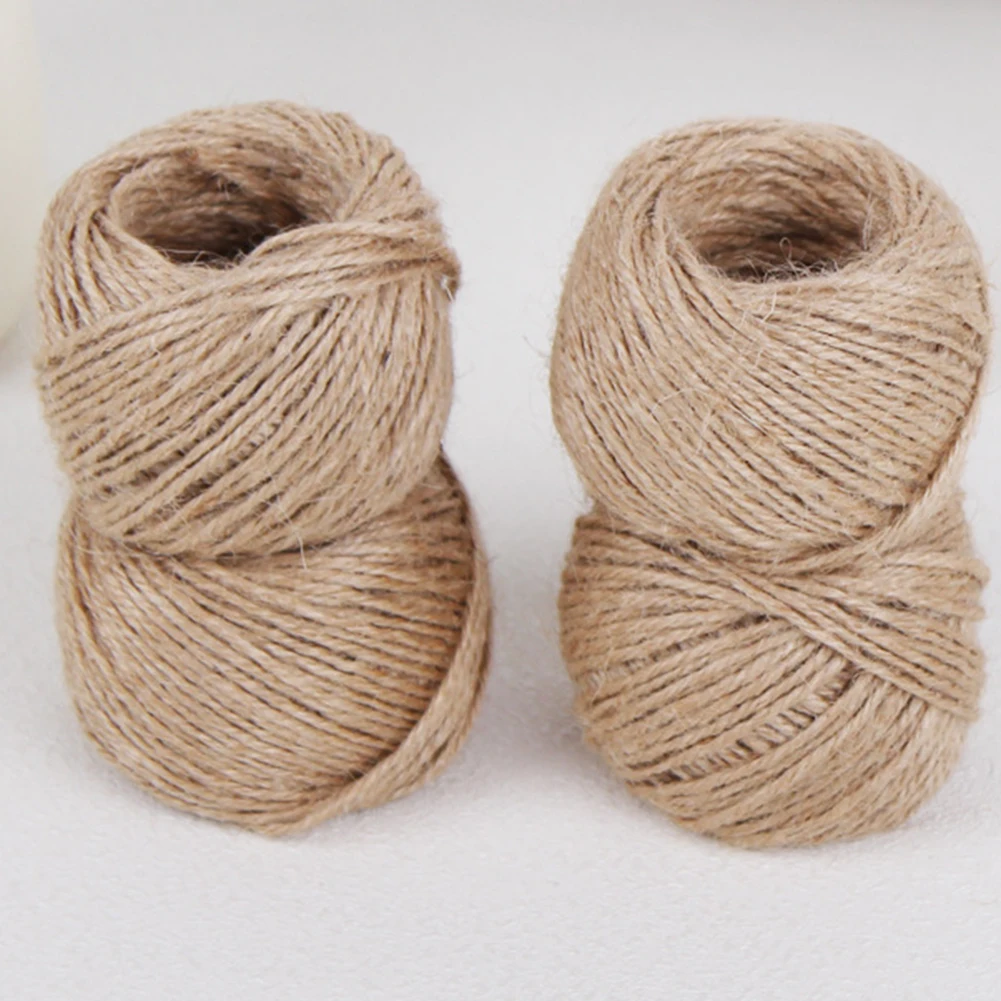 New 100m Twisted Natural Jute Twine Pictures String Burlap Rope DIY Gift Craft Decor