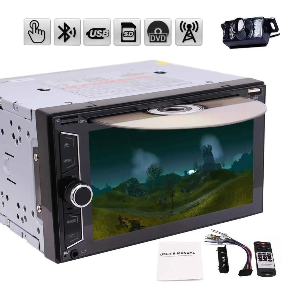 

Car audio in dash 6.2'' 2 Din double din Car Radio Stereo no GPS Tape Recorder Player Car Receivers automagnitol rearviwe camera