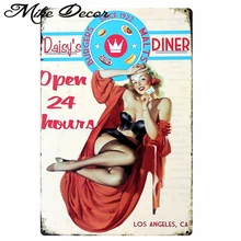 [Mike86] Дейзи ужин плакат Pin Up Леди Металл налет подарков Pub Металл живопись Бар Декор AA-81 смешивания заказ 20*30 см