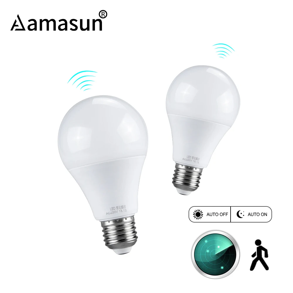 

LED E27 PIR Motion Radar Sensor Lamp Auto Smart Infrared Body Sound Bulb 10W 15W 20W AC 220V Energy Saving Bombillas Home Porch