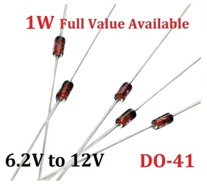 50PCS 1W Zener Diode Kit 1N4735A/6.2V 1N4736A/6.8V 1N4737A/7.5V 1N4738A/8.2V 1N4739A/9.1V 1N4740A/10V 1N4741A/11V 1N4742A/12V