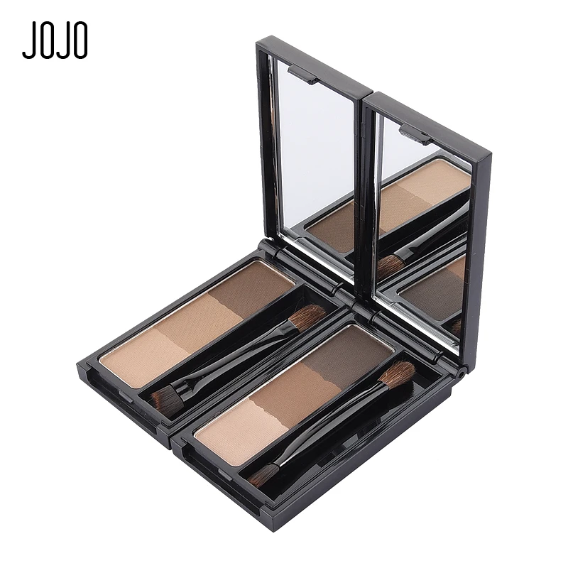 

JOJO Beauty Charming Three-Colors In 1 Kit Eyebrow Powder Shadow Palette Enhancer with Double Brushes Waterproof Eye Brow Powder