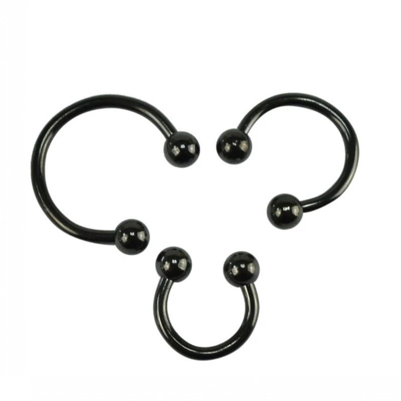 10pcs Fashion Lip Nose Hoop Balls Body Piercing Jewelry Shellhard Stainless Steel Horseshoe Bar Ear Ring Belly Button Femme