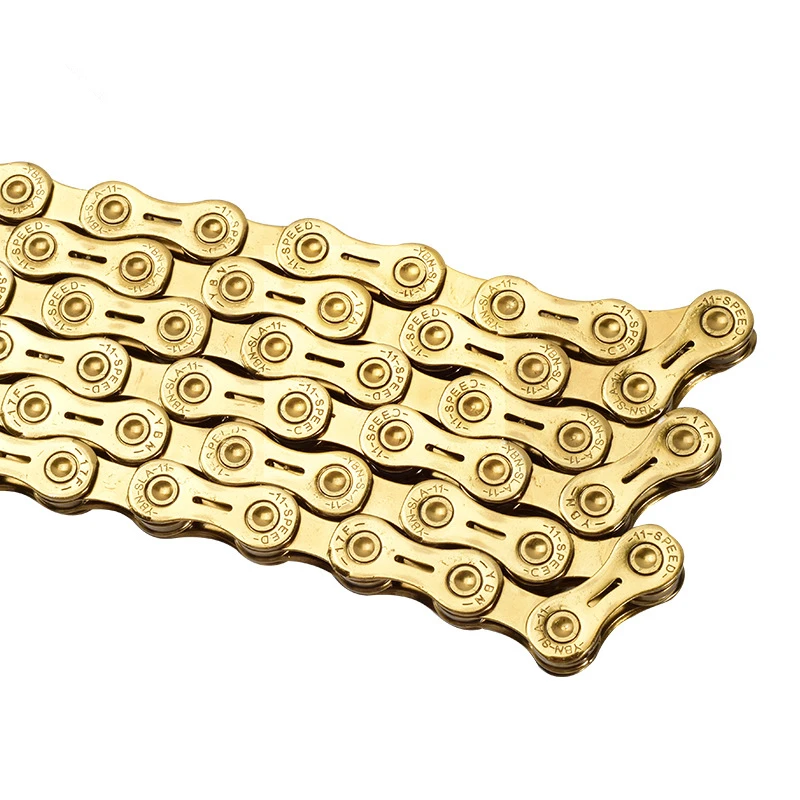 Clearance Ultralight YBN Bicycle MTB Golden Semi Hollow SL Chain Mountain Bike Road Bicycle Parts Durable Gold 11s 10s Speed Bike Chain 3