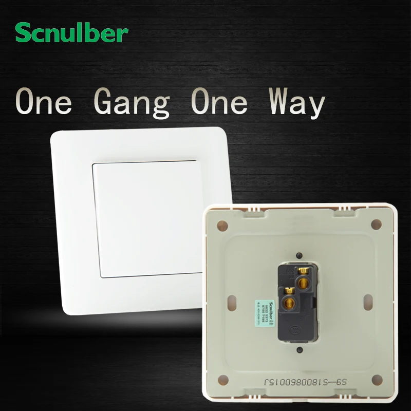 1 Gang 1 Way Luxury White 16a 250v Flush Mounted Electric Wall Switch