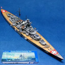 Assembled 1 700 German Warship Bismarck Battleship Model Free Shipping