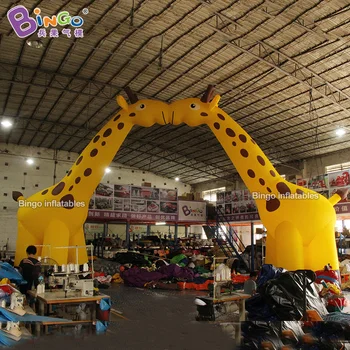 

GREAT HANDMADE 13x7mh inflatable giraffe arch aerated animal decoration 2 giraffes balloon customized for zoo entrance party toy