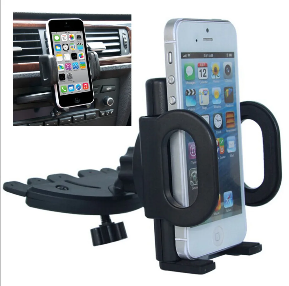 Black 360 Degree Car Automobiles Holder CD Slot Mount Bracket For