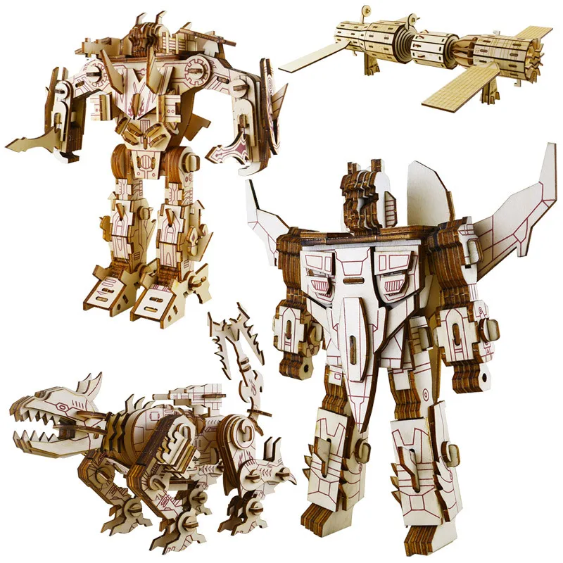 wooden robot transformer