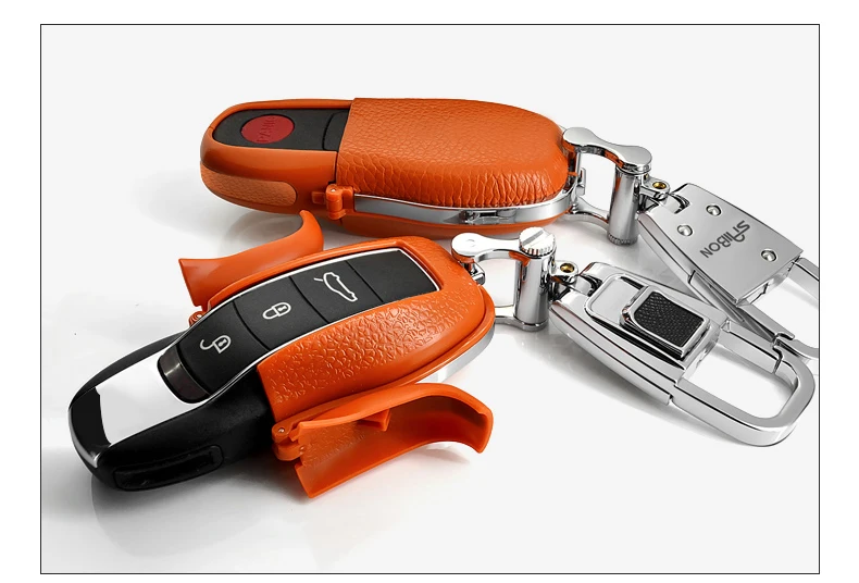 Couro de Vaca + Abs Chave do Carro Escudo para Porsche Chave para Porsche Shinman Case Proteger Macan Cayenne 911 Panamera 4s 12 Estojo de chaves p carro