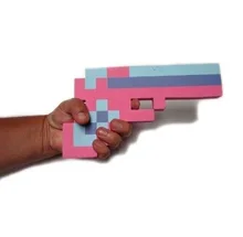 

Wholesale 1 piece newest designed minecraft blue pistol, diamond gun, minecraft iron pistol toy for child free shipping