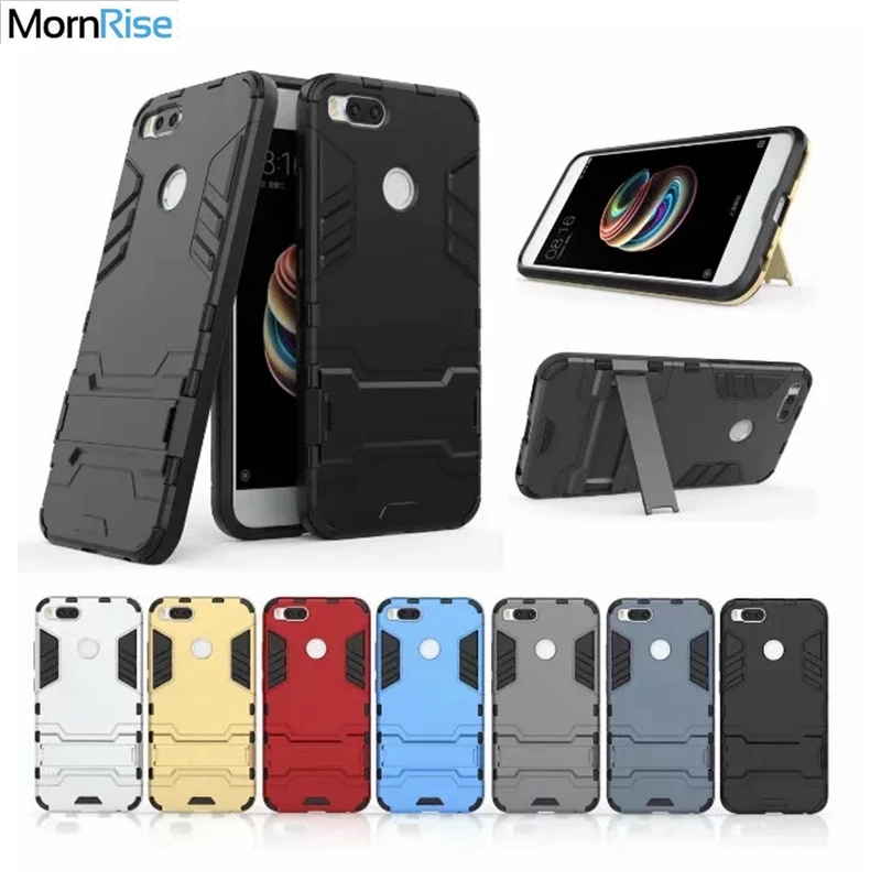

New 2 in 1 Dual layer Tough Hybrid Armor Phone Cover For Xiaomi MI A1 Case With Kickstand PC+TPU For Xiomi 5X Cases Fundas