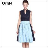 IHOT-Sexy-Women-Summer-Deep-V-Polka-Dot-Floral-Print-two-piece-Rockabilly-mandarin-style-dresses