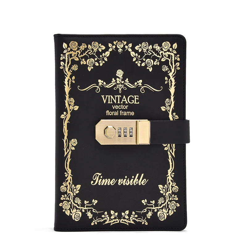 

A5 Korea Retro Notebook Password Book with Lock Creative School Office Stationery Supplies Personal Diary Journal Cover planner