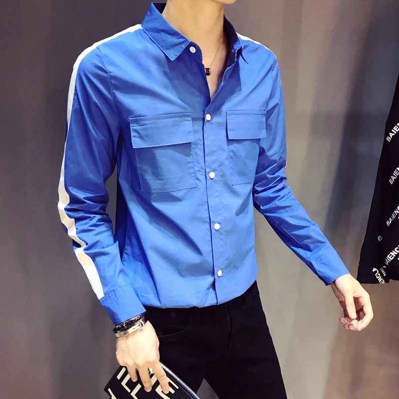 YYear Mens Slim Fit Hooded Striped Drawstring Casual Long Sleeve Buttons Shirts