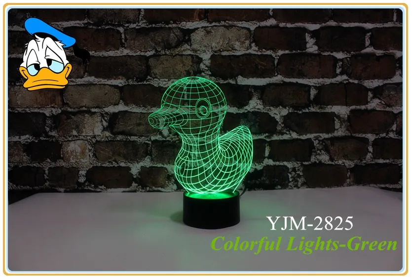 YJM-2825 Лидер продаж 1 шт. 7 красочная утка форма ночник с сенсорным управлением для украшение для детской спальни и праздничного освещения