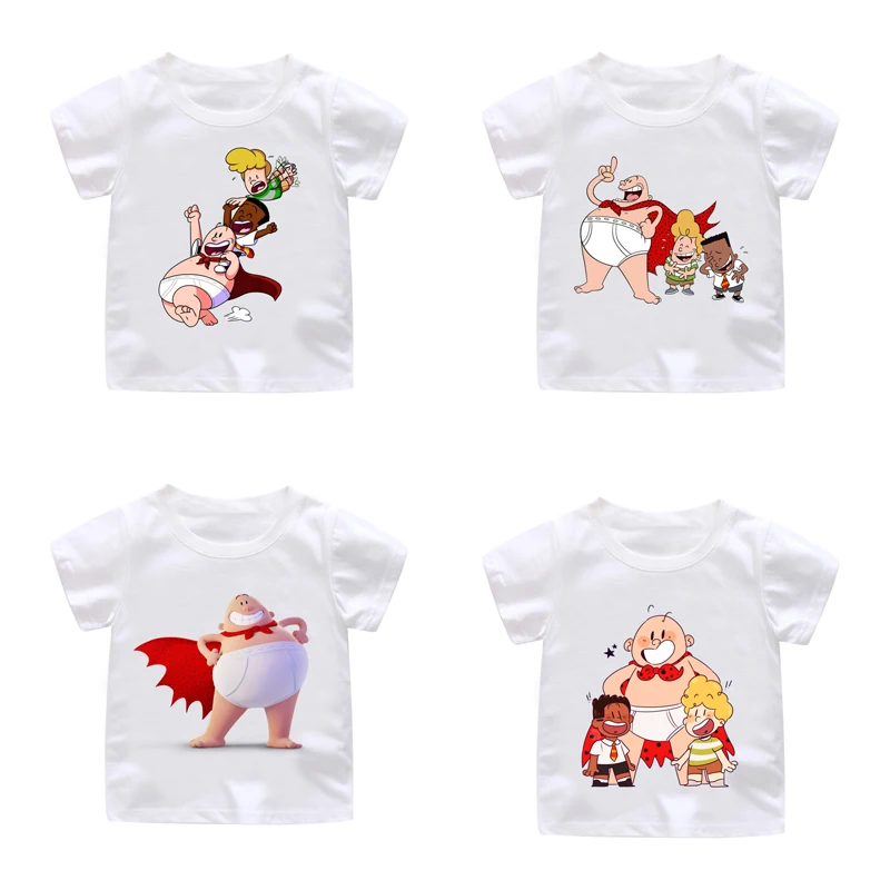 

ZSIIBO Boys T shirt Captain Underpants Clothes 2019new Summer Cartoon Cotton Children's T-Shirt For Boys Kids Girls Tops Costume