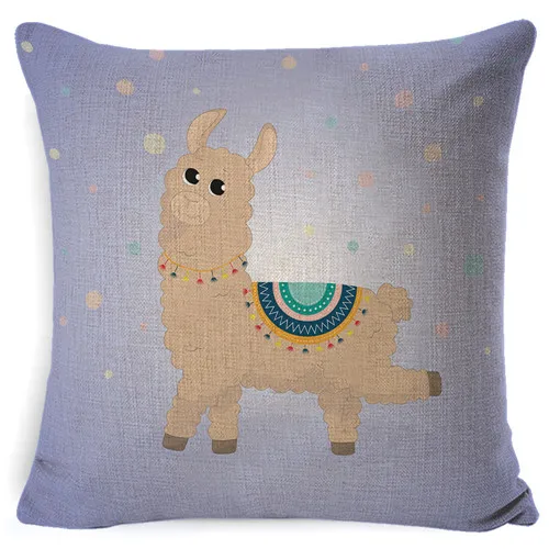 PEIYUAN, альпака, Чехол на подушку, с рисунком кактуса, вечерние, ламы, Чехол на подушку, тропический винтажный стиль, для стула, для дивана, подушки из мешковины, мягкий - Цвет: Темно-синий