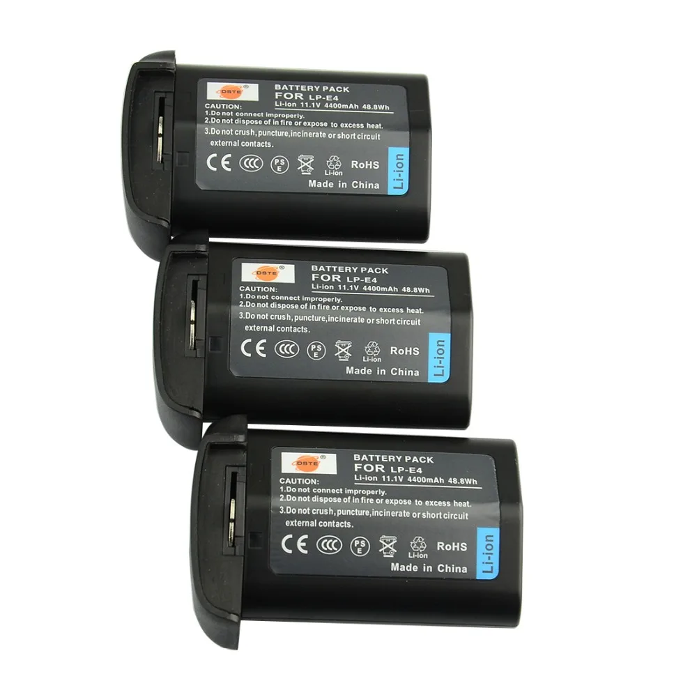 

DSTE 3PCS LP-E4 LPE4 Rechargeable Battery for Canon EOS-1D Mark III 1Ds Mark III 1D mark4 DSLR Camera