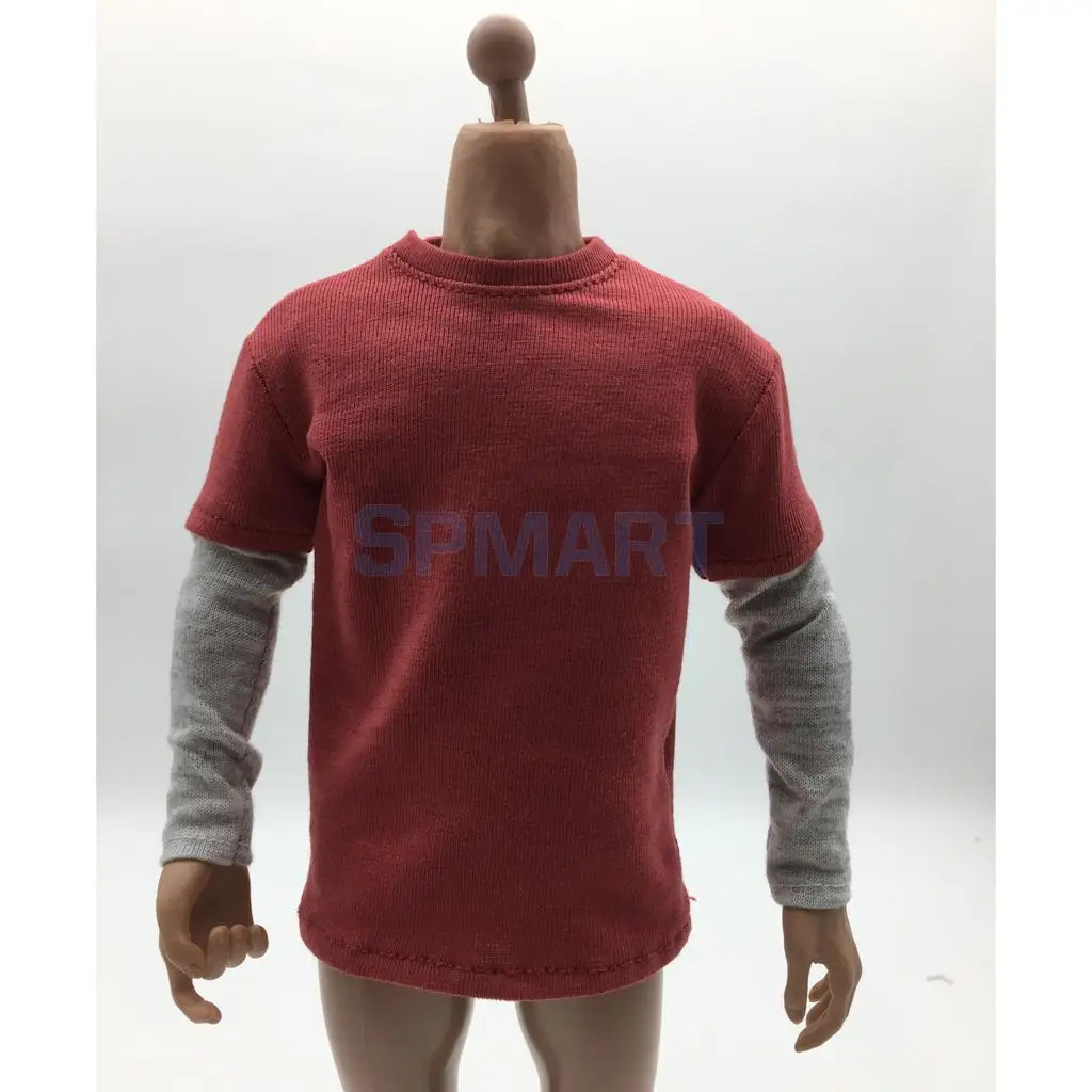 1/6 Scale Mens Double Sleeve Long T-shirt Top Clothing for 12