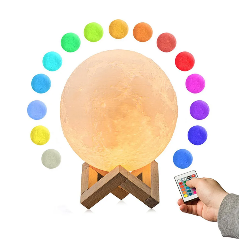 Decoration Lamp 3D Print Moon Lamp Remote Control Moon Light Touch Switch Creative Gift Luna Lampara Luna 20cm Dimmable Decoration Lamp 3D Print Moon Lamp Remote Control Moon Light Touch Switch Creative Gift Luna Lampara Luna 20cm Dimmable