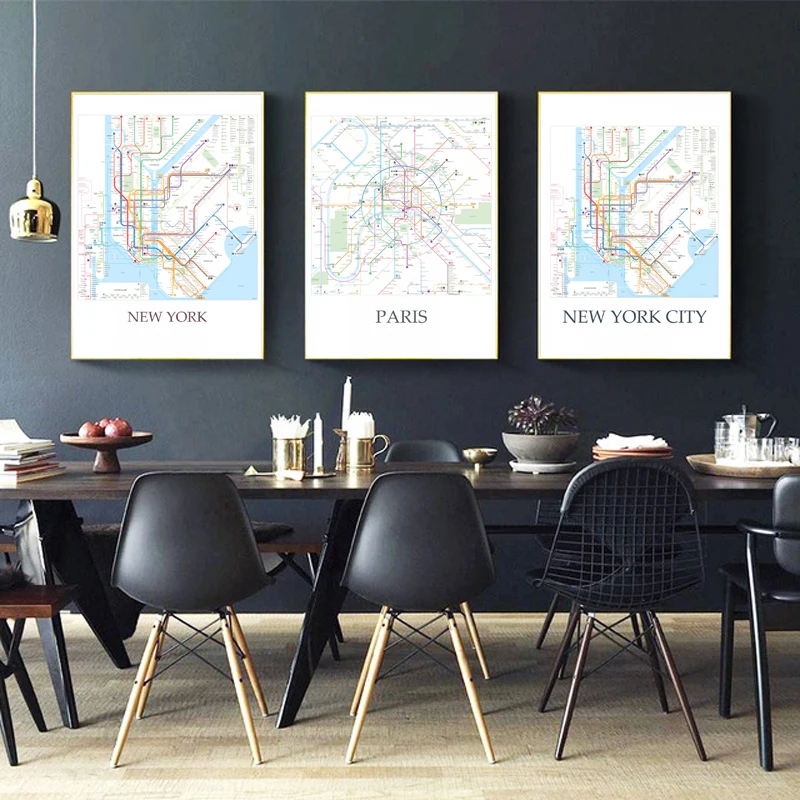 

Osaka Japan Metro,Tokyo Japan Metro,New York City Metro,French Paris Metro,Modern Map Canvas Art Print Home Decor