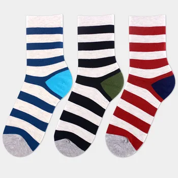 

10pcs=5pairs/lot New Cotton Men's Socks England Style Color Stripe Brand Man Sock For Men Fashion Business Men Socks