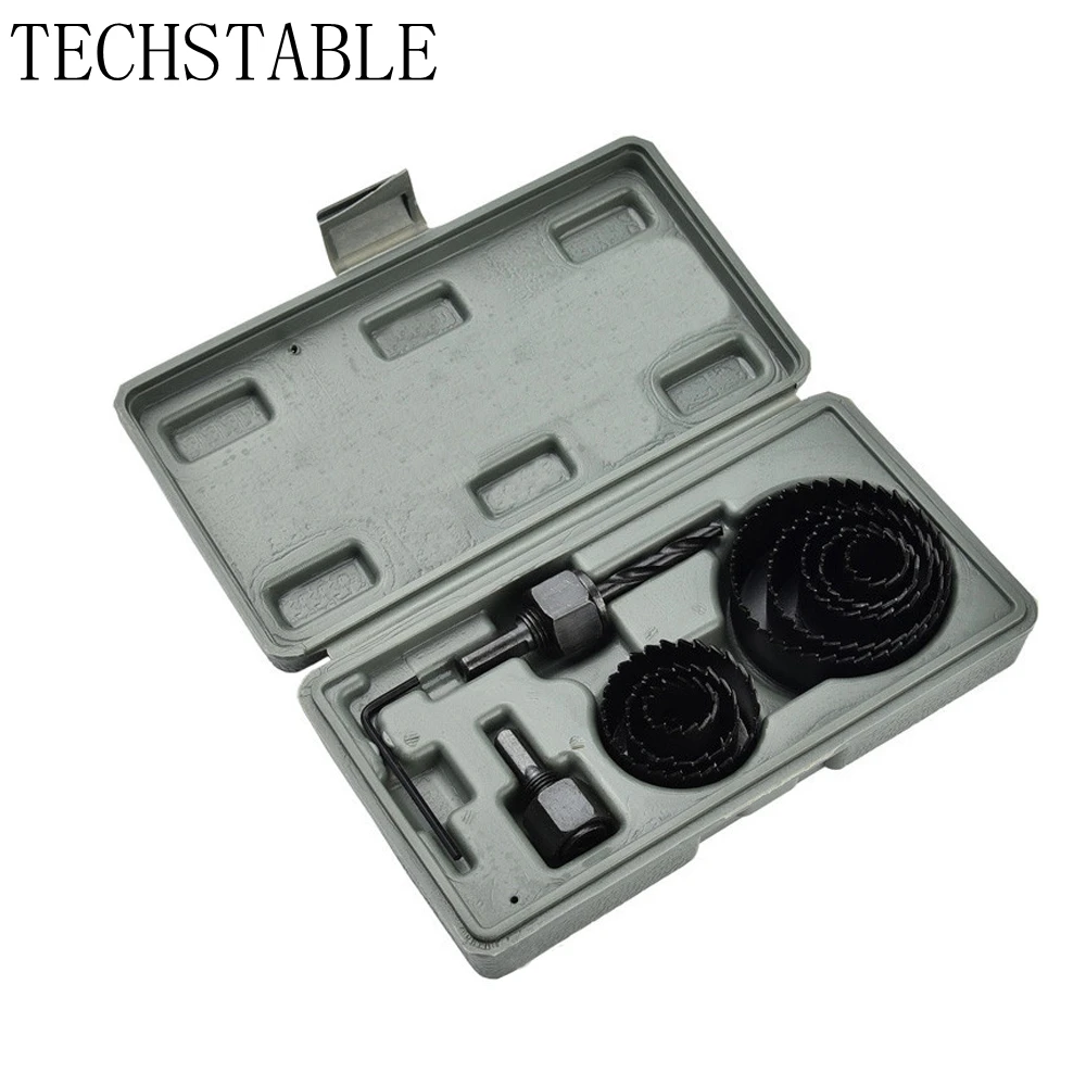 

TECHSTABLE 11 Pcs/set Hole Saw Drill Bits 3/4" - 2 1/2" High carbon steel hole opener Drill Bits Woodworking accessory