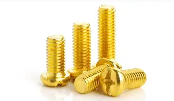 

10pcs M4 copper brass screws machine screw cross recessed pan round head wood bolt furniture decoration bolts 25-60mm length