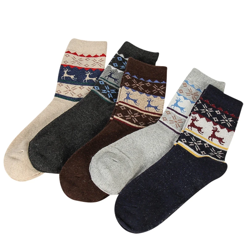 Men Wool Socks Sweat Absorb Deodorant Winter Thicker Socks Man Warm